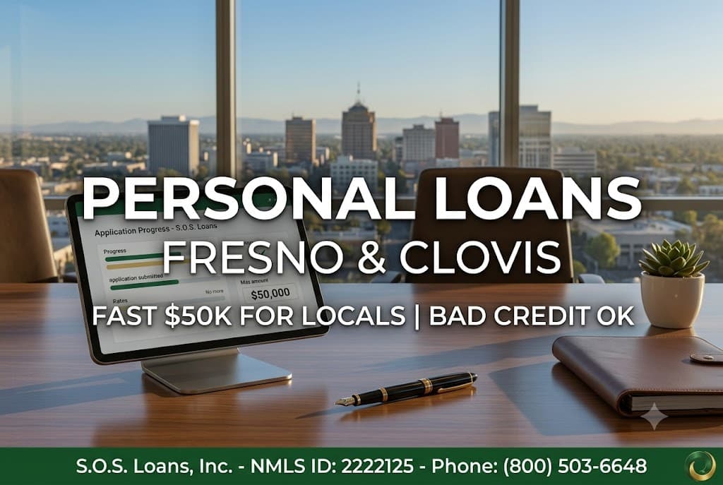 Highway 99 in Central Valley California with orchards representing local personal loans